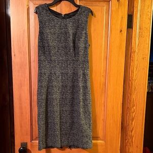 White House Black Market Black and Gray Midi Dress